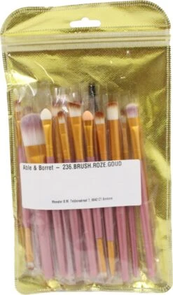 Merkloos Makeup Kwastenset - Makeup Set - 20delig - Roze - Goud - Able & Borret -Beroemde Cosmetica Winkel 703x1200 2