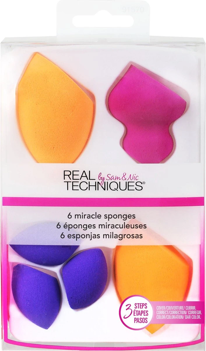 Real Techniques 6 Miracle Sponges - Make-up Spons 4 Real Techniques 6 Miracle Sponges - Make-up Spons - Afbeelding 2