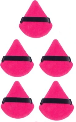 Merkloos Powder Puff - Beauty Blender - Powder Puff Driehoek - 5 Stuks - Hot Pink
