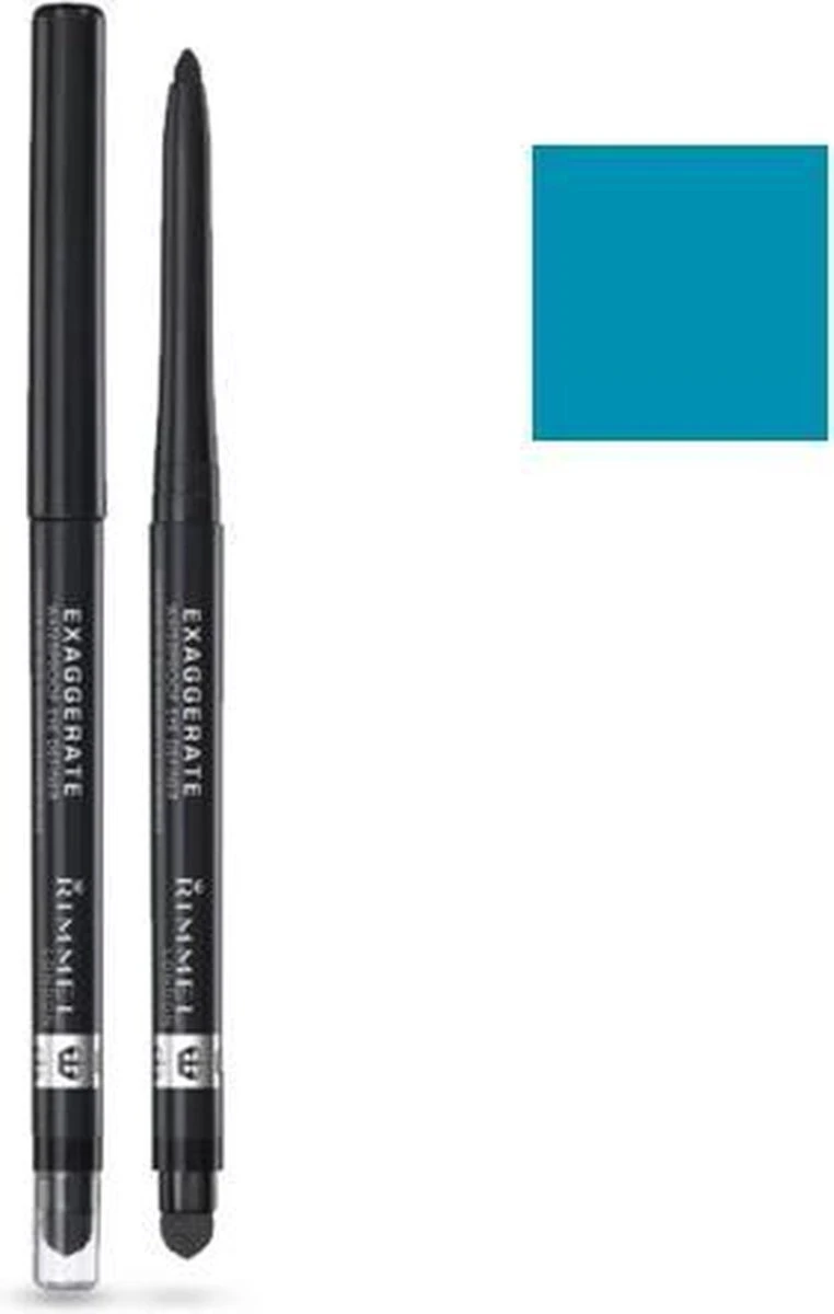Rimmel London Exaggerate Waterproof Eye Definer Eyeliner - 240 Aqua Sparkle 6 Rimmel London Exaggerate Waterproof Eye Definer Eyeliner - 240 Aqua Sparkle - Afbeelding 4