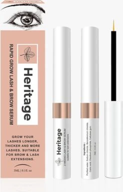 Heritage Wimperserum Rapid Grow Geschikt Voor Wimperextensions Olievrije. Naturel Ingrediënten - Oil Free Lash Serum Suitable For Lash Extensions Wearer -Beroemde Cosmetica Winkel 770x1200 3