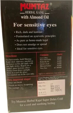 GoodUse Export Mumtaz Herbal Kajal Stick 1 Stuks - Zwarte Eyeliner - Kajal Oogpotlood Zwart - Make Up - Kohl Kajal - Gevoelige Ogen - Amandelolie - Natuurlijk 10 GoodUse Export Mumtaz Herbal Kajal Stick 1 Stuks - Zwarte Eyeliner - Kajal Oogpotlood Zwart - Make Up - Kohl Kajal - Gevoelige Ogen - Amandelolie - Natuurlijk -Beroemde Cosmetica Winkel 772x1200 1