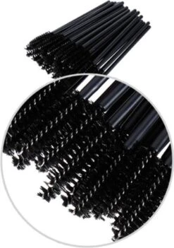 Merkloos Wimperborstel 50 Stuks Voor Wimper Extensions - Make-up - Mascara - Wimper Borsteltjes - Wenkbrauw Borsteltje - Oog Borstel - Zwart -Beroemde Cosmetica Winkel 845x1200