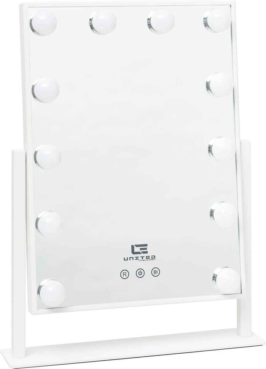 United Entertainment - Hollywood Spiegel Met 12 LEDs - 36x47,5 Cm - Wit 3 United Entertainment - Hollywood Spiegel Met 12 LEDs - 36x47,5 Cm - Wit