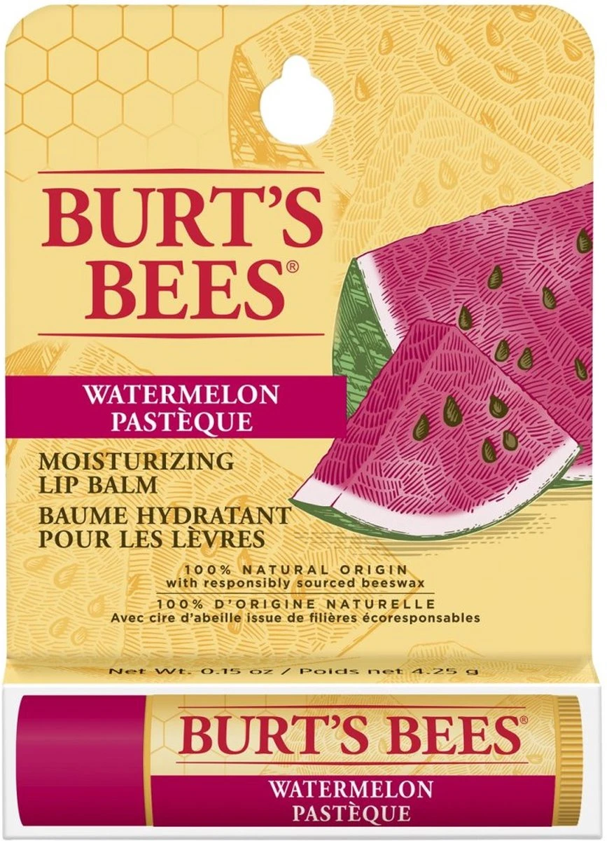 Burt's Bees Burts Bees Lippenbalsem Watermeloen 4,25 Gr 4 Burt's Bees Burts Bees Lippenbalsem Watermeloen 4,25 Gr - Afbeelding 2