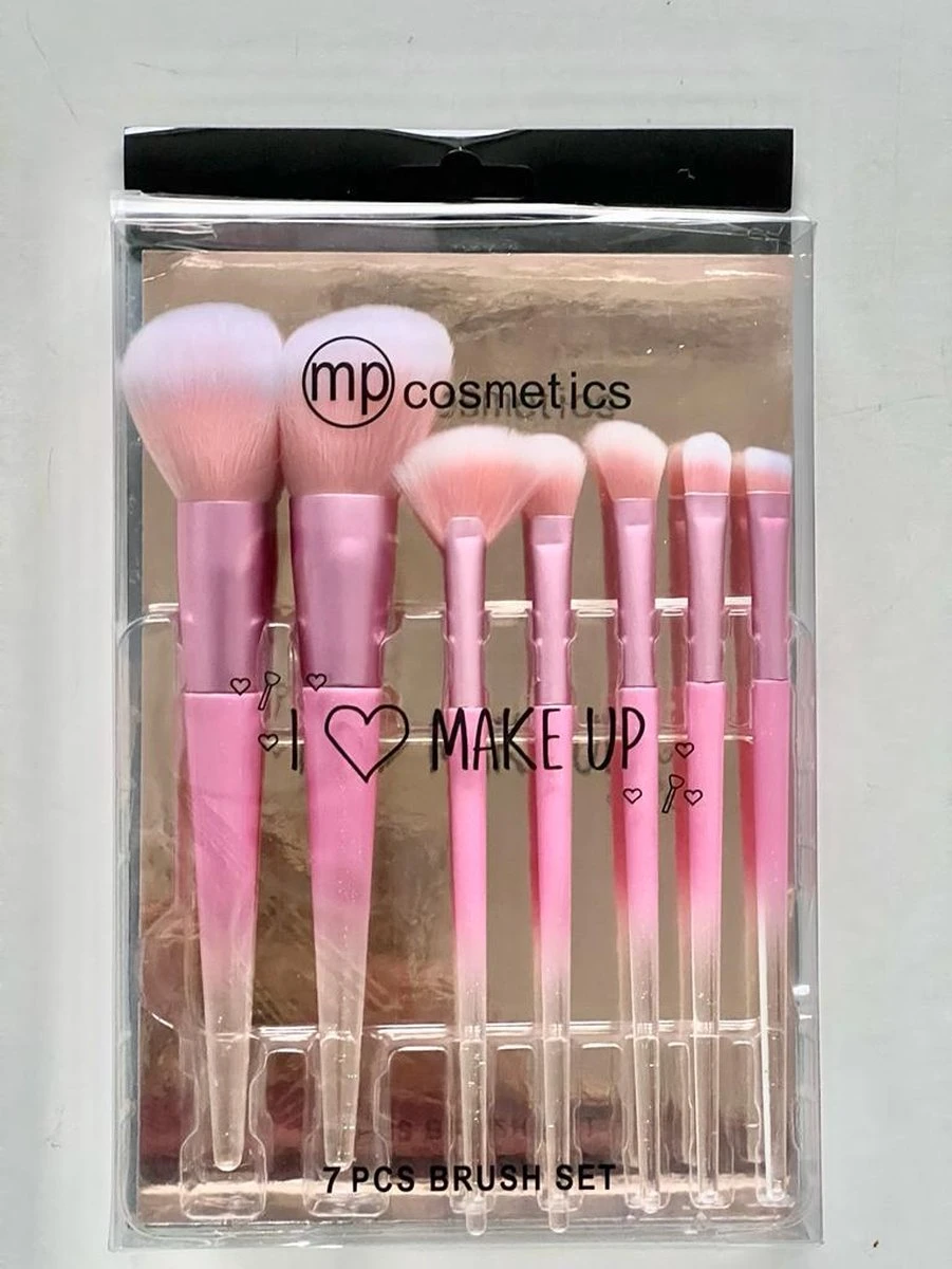 Make-up Borstel Set - 7stuks - Roze 6 Make-up Borstel Set - 7stuks - Roze - Afbeelding 4