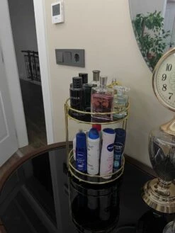 KIARA Badkamer Cosmetische Sieraden Organizer Multifunctionele Organizer 2-Tier Dienblad Catering Goud -Beroemde Cosmetica Winkel 902x1200 4