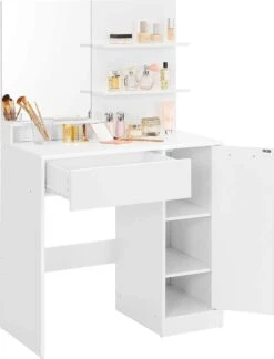 MIRA Home - Kaptafel - Make-up Tafel - Wit - Spaanplaat - 80x40x132cm -Beroemde Cosmetica Winkel 915x1200 3