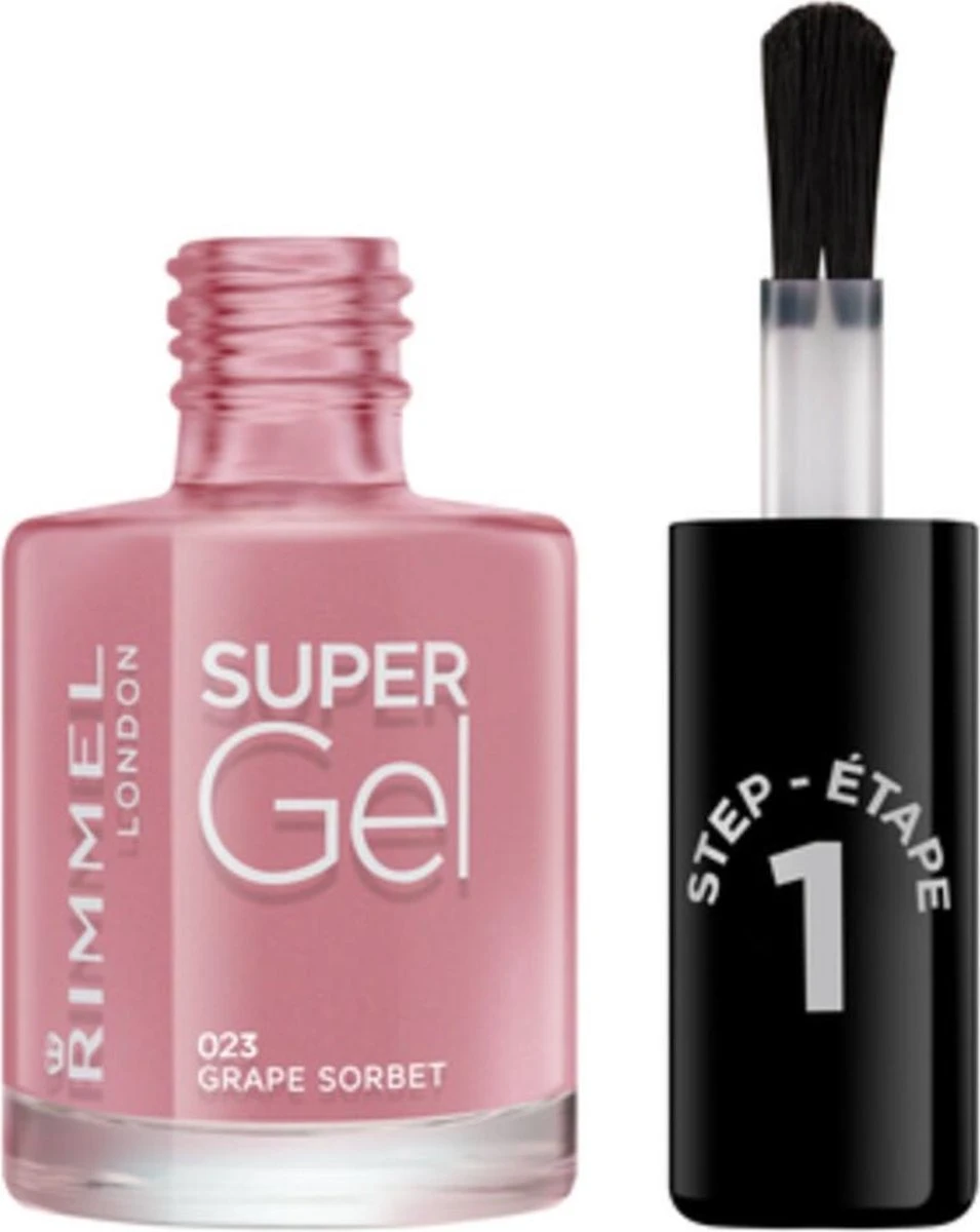 Rimmel London Super Gel Nagellak - 023 Grape Sorbet 4 Rimmel London Super Gel Nagellak - 023 Grape Sorbet - Afbeelding 2