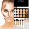 Evvie Contouring Set/ Concealer Palette Met 10-delige Kabuki Kwasten Set -Beroemde Cosmetica Winkel 996x1200 2